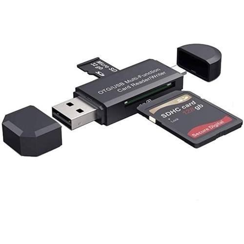 Micro USB OTG USB 2.0 Lecteur de Carte Adaptateur SD/Micro SD Lecteur de Carte Mémoire Connecteur Standard pour Smartphones Tablettes avec Fonction OTG pour SDXC SDHC MMC RS-MMC Micro SDXC UHS-I