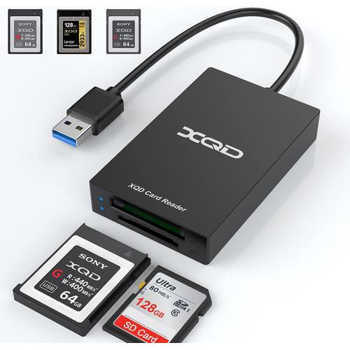 XQD Lecteur de carte SD USB 3.0 XQD Lecteur de carte SD USB 3.0 Double Slot Lecteur de carte mémoire Compatible avec XQD / SD / Sony M Series / Lexar USB Mark Card / SD / SDHC / SDXC / MMC / RS MMC