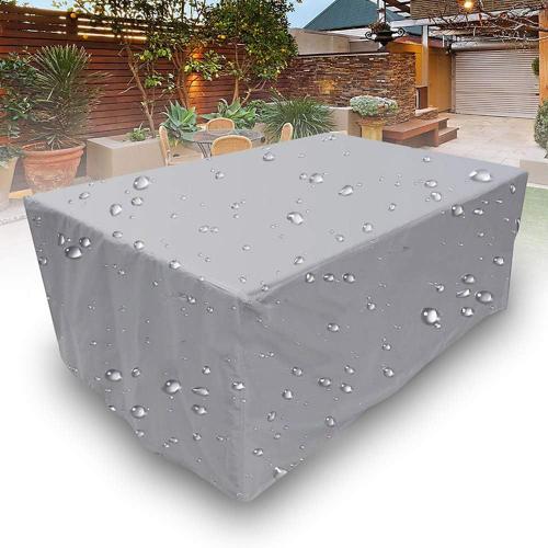 Housse Salon De Jardin, Rectangulaire Tissu Oxford 210d Etanche Protection Protection De La Neige Anti-Uv Antipoussiere Bache Pour Meubles De Jardin Table De Patio, Gris,244x244x30cm