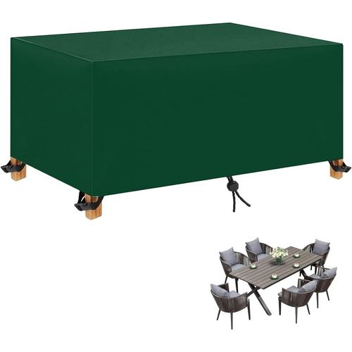 Vert Housse Salon De Jardin 420d Oxford Tissu Housse De Protection Pour Mobilier Housse De Table De Jardin Imperméable Bache De Protection Avec Corde Et Boucle Verrouillage, Vert (160x100x75cm)