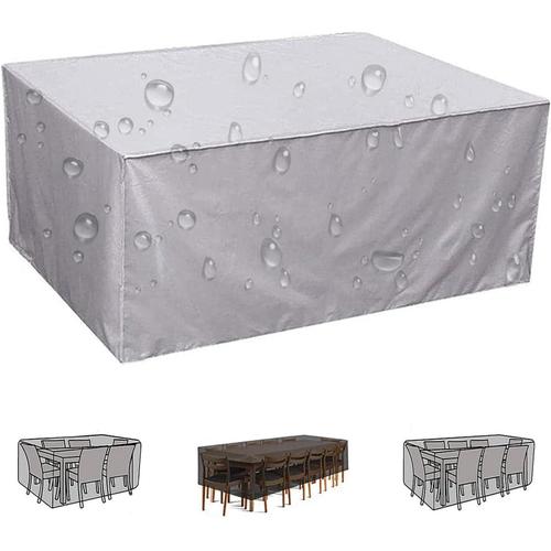 Argent Housse Table Jardin Rectangulaire 180x100x75cm Argent 420d Tissu Oxford Housse De Protection Imperméable Pour Meubles De Jardin Housse De Protection Pour Salon De Jardin Bache De Protection