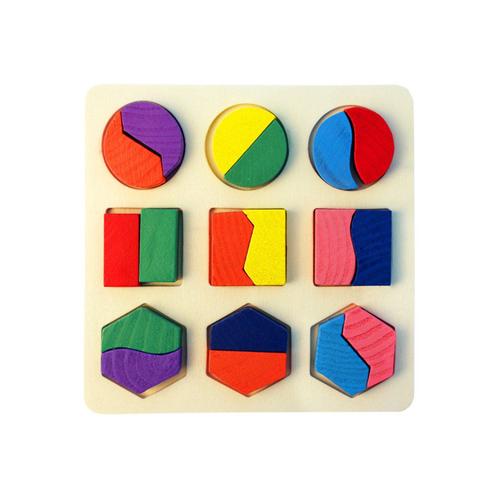 Puzzle De Formes Géométriques En Bois, Jeu Éducatif De Tri De Briques Mathématiques, Apprentissage Préscolaire, Jouets Pour Enfants En Bas Âge