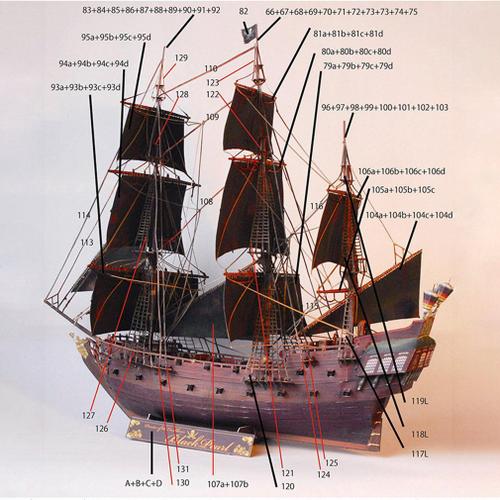 Modèle De Matériel De Bateau De Pirate En Papier Perle Noire Pour Fan Militaire, Cadeau Exquis, Modèle De Bricolage Fait À La Main