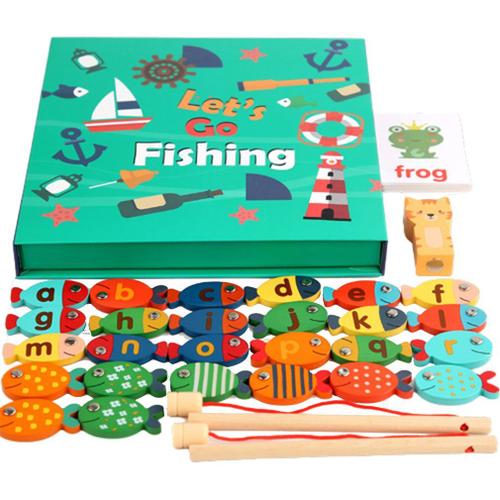 Jeu De Pêche Magnétique En Bois, Jeu De Plein Air, Jeu De Pêche Magnétique, Ensemble De Jouets Interactifs Parent-Enfant, Puzzles Montessori