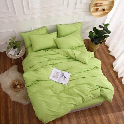 Parure De Lit 100% Microfibre Ultra Douce Et Agréable Avec 1 Housse De Couette 180 X 220 Cm Avec Fermeture Éclair, 1 Drap Plat 230 X 230 Cm, 2 Taies D'oreiller 47 X 74 Cm, Vert, 180x 220 Cm