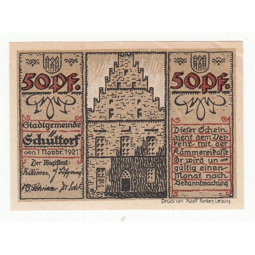 Billet Allemand - 50 Pfennig - Schüttorf 1921