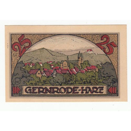 Billet Allemand - 25 Pfennig - Gernrode Am Harz 1921