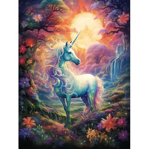 5d Kit Complet De Broderie Diamant Cheval - Peinture Diamant Animal Rond Point De Croix - Décoration Murale Pour Chambre, Diy Diamond Painting Maison 30x40cm