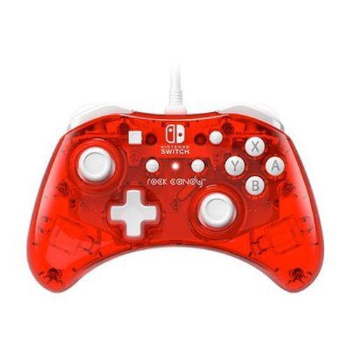 Manette Rock Candy Filaire Rouge Performance Designed Products Pour Nintendo Switch