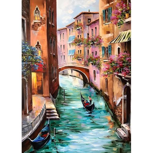 Paysage Diamond Painting, 5d Diy Broderie Diamant Painting Kit Complet Villes D'eau, Peinture Diamant Artisanat Strass Point De Croix Painting Pour Adultes Enfants, Décoration Intérieur 30x40cm