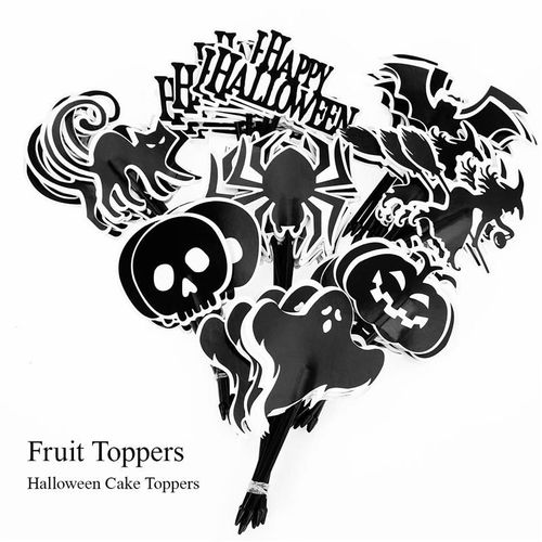 72 Pièces Halloween Décoration De Gâteau Citrouille Fantôme Gâteau Bâtons Fruits Pics Pour Fête Gâteau Décoration Fournitures
