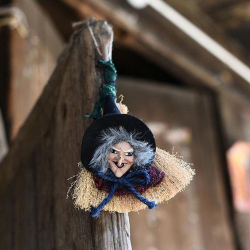 Pendentif D'halloween Jouets En Lin Poupées Fantômes Effrayants Balai De Sorcière Accessoires De Décoration Pour Fête Fantôme Jouets D'horreur