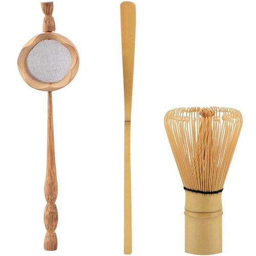 Xm Ensemble D'ustensiles Pour Le Thé En Bambou Passoire À Thé Matcha Brosse À Fouet Poudre De Thé Vert Ensemble D'ustensiles Pour Le Thé Accessoires De Cuisine 3 Pièces