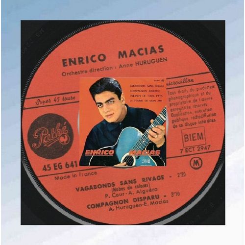 1 Disque Ancien, 45 Tours, ( D'enrico Macias ) Année 1963