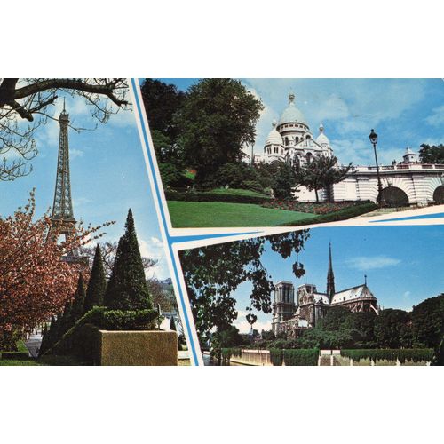 Carte Postale Paris - 75 - La Tour Eiffel- Le Sacre Coeur - Notre Dame -Carte Ecrite Des Editions Raymon