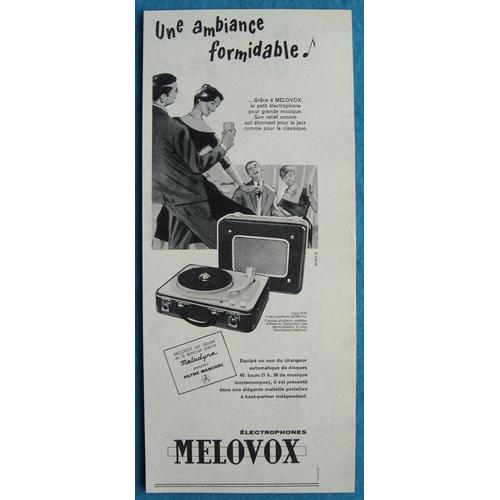 Publicité Papier - Électrophone Mélovox, Pathé Marconi De 1957
