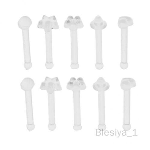 6 X 5-6pack 10pcs De Piercing De Nez Blanc Transparent Lèvre Langue Ventre Corps 6 Pièces