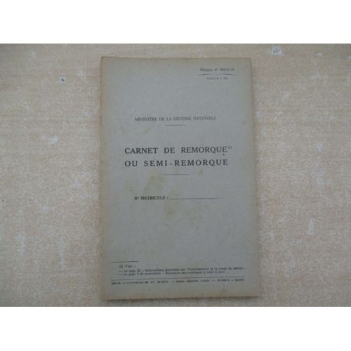 Carnet De Remorque