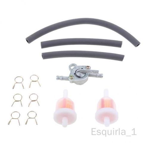 Esquirla Filtre À Essence 6x6mm, Tuyau D'essence, Ligne De Tuyau + 4 Clips + Interrupteur De Réservoir Noir 6 Pièces