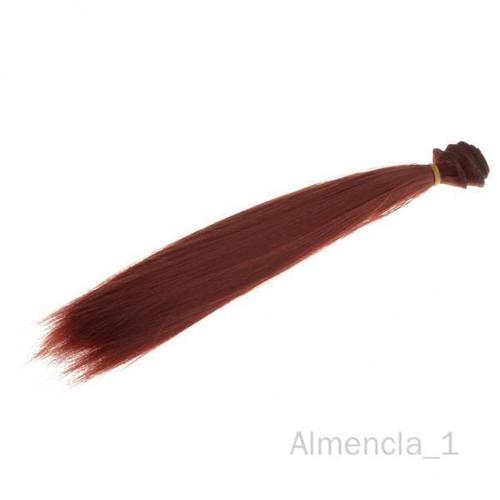 Almencla 5 Perruque De Poupée En Vrac, 5 À 6 Paquets De Perruques Synthétiques Artisanales, Fournitures De Fabrication De Cheveux, Rouge Vin 5 Pièces