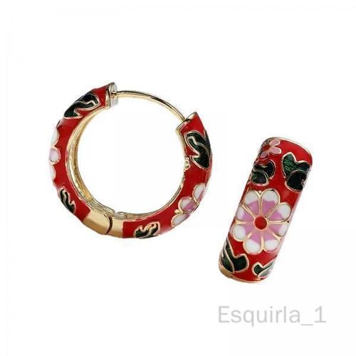 Esquirla 6 Boucles D'oreilles Créoles Élégantes, Bijoux De Fête, Couleur Zircon, Rouge, Paquet De 5 À 6 6 Pièces