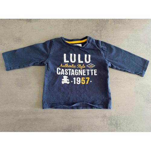 T-Shirt Manches Longues Marine, Blanc Et Moutarde Lulu Castagnette