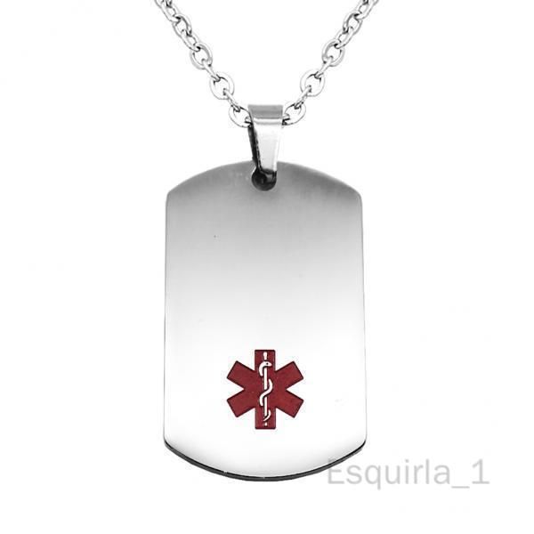 Collier Avec Pendentif En Acier Inoxydable, 5 Pièces, Avec D'identification D', Étiquette De Chien, Unisexe, Argent 5 Pièces