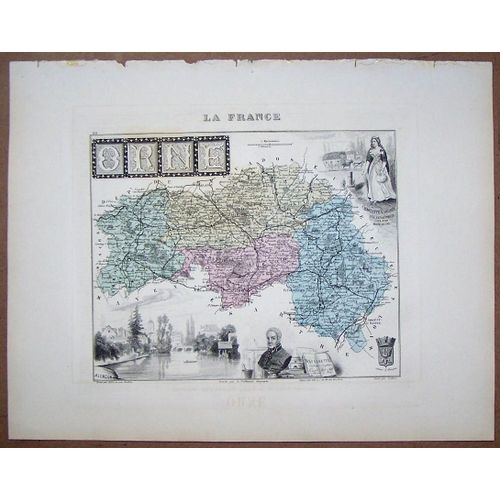 Gravure Du Departement De L' Orne . Atlas Migeon 1886