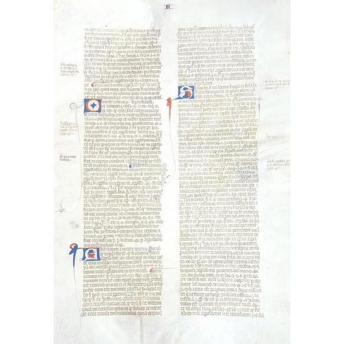 Parchemin Recto Verso , Enluminé Avec 3 Lettrines Au Recto Et 1 Lettrine Au Verso. Fin X I I I E Siècle