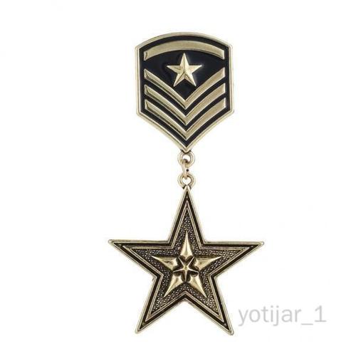 Mini Médaille Étoile En Alliage Métallique, 6 Pièces, Petite Broche, , Bronze Antique 6 Pièces