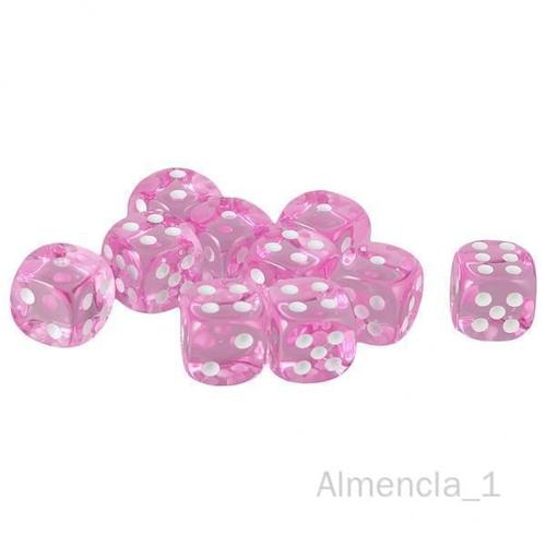 Almencla Dés D6 À En Acrylique, Lot De 10 Pièces, Pour , Jeu De Société, Jouets Roses 10 Pièces