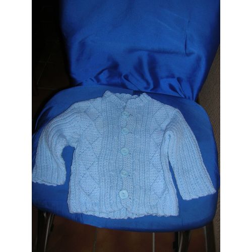 Gilet Manches Longues Fait Main 12/18 Mois