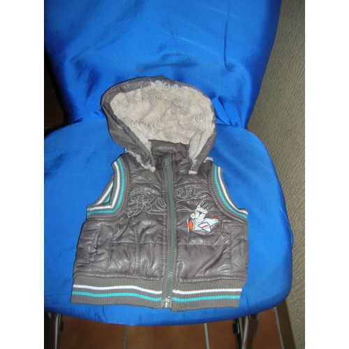 Veste Sans Manches À Capuche Amovible Tom Et Kiddy 3 Mois