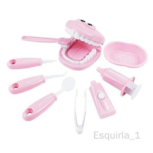 Esquirla 4 X 4-6pack Enfants Enfants Jeu De Rôle Médecin Dentiste Apprentissage Jouets Ensemble Kit Rose 4 Pièces