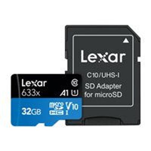 Lexar High Performance - Carte mémoire flash - 32 Go - A1 / Video Class V10 / UHS-I U1 / Class10 - SDHC UHS-I