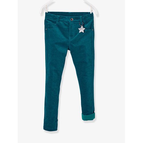 Pantalon Skinny Fille En Velours Doublé - Emeraude (Vertbaudet)