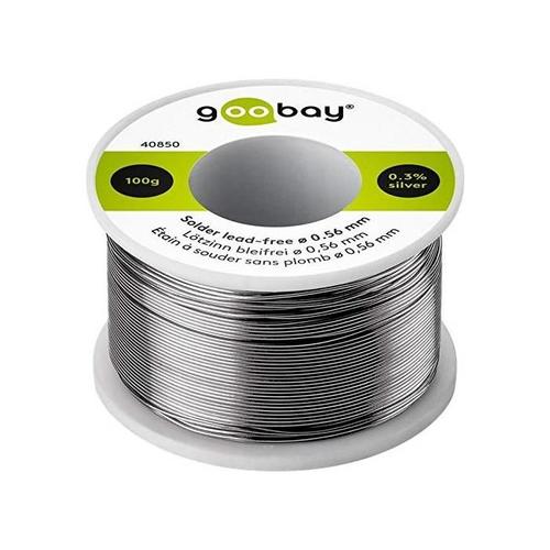 Goobay Étain à souder sans plomb Ø 0, 56 mm 100 g écologique teneur argent (Ag) 0, 3%