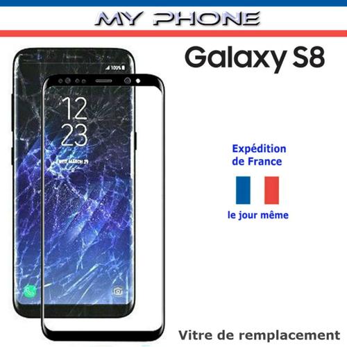 Pour Samsung Galaxy S8 Verre Noir Vitre Avant Écran Réparation Remplacement Sm-G950f