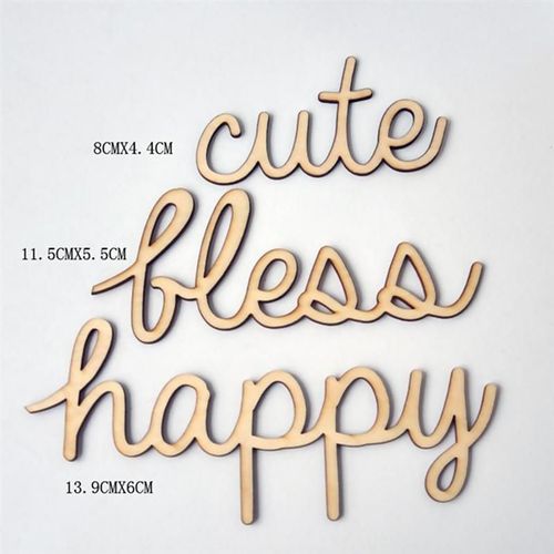 Xm Pancartes Mot Découpées En Bois 6 Pièces Décoration Artisanale Bricolage Pour Fête De Mariage Accessoires De Table A3