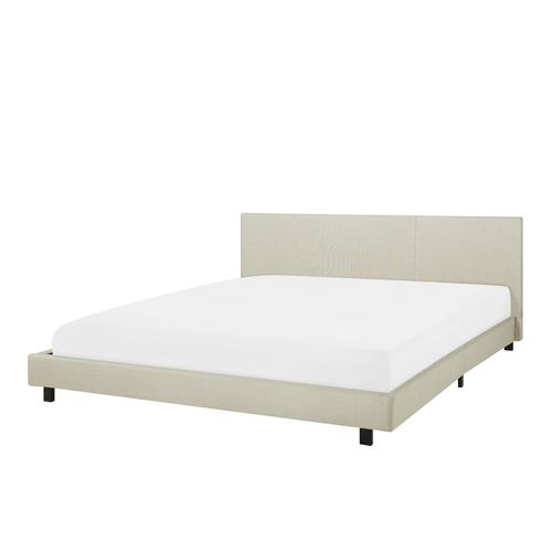 Lit Double En Tissu Beige 180 X 200 Cm Albi