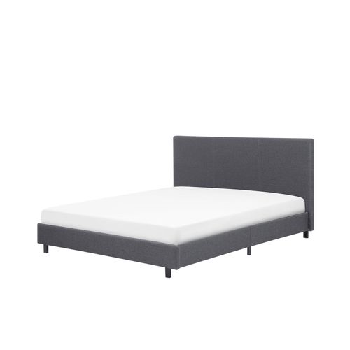 Lit Double En Tissu Gris 160 X 200 Cm Albi