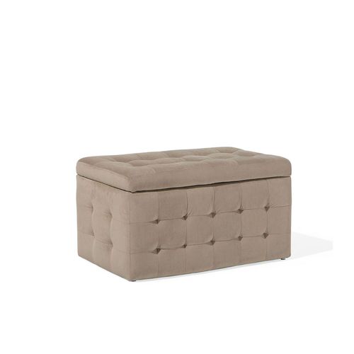 Pouf Chesterfield En Velours Marron Clair Michigan