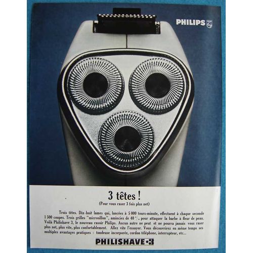 Publicité Papier - Rasoir Électrique Philips Philishave De 1967