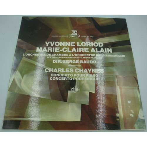 Yvonne Loriod/M.C. Alain/Baudo - Concerto Pour Piano Et Orgue - Charles Chaynes Lp Erato