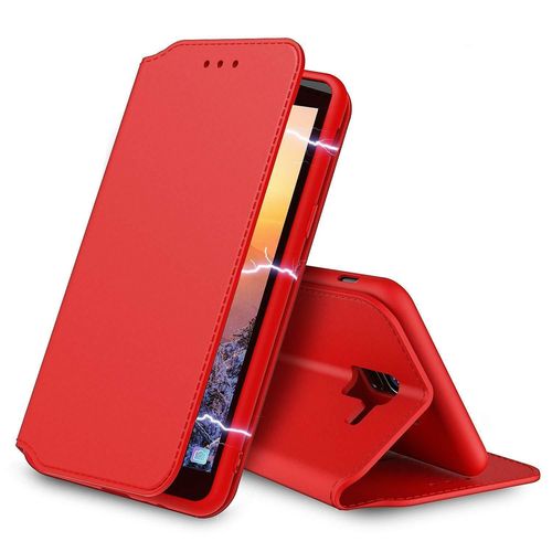 Etui Housse Cuir Pu Rouge Pour Sony Xperia Xa2 Ultra