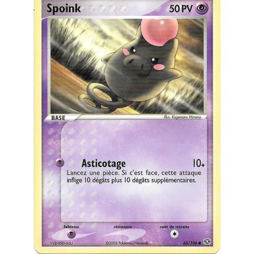 Carte Pokemon - Spoink 65/106 50 Pv - Set Ex Emeraude (Fr)