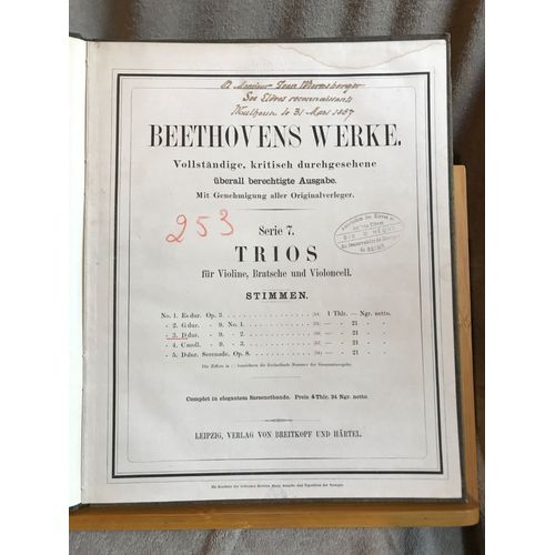 Beethoven Trios Sérénade Violon Alto Violoncelle Partition Matériel Éd Breitkopf
