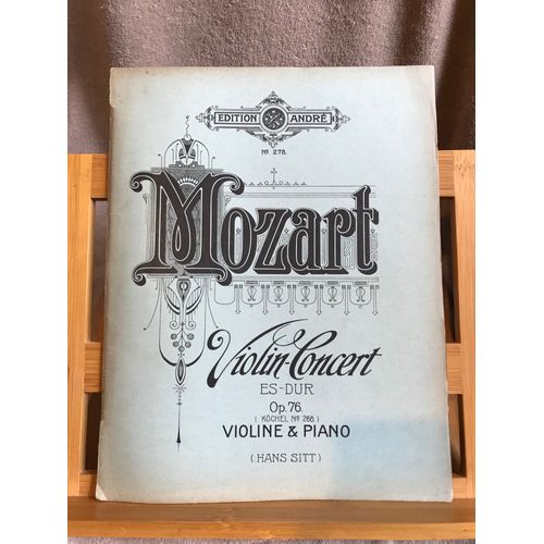 Mozart Concerto Pour Violon Mi Bémol Kv 268 Partition Avec Piano Éd. André 278