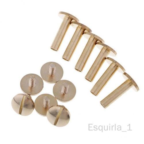 4x6 Pièces En Laiton Massif Clou Rivet Bouton Pour Sac De Ceinture En Cuir Artisanat 15mm 4 Pièces