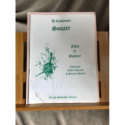 D. Cimarosa Sonate Pour Flûte Et Guitare Partition Hériche / Mourat Ed Billaudot